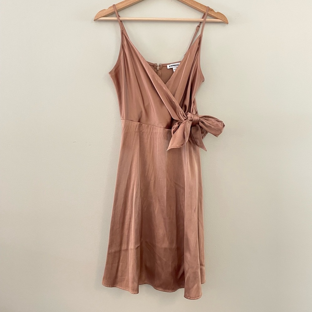 Golden Tan Satin Dress